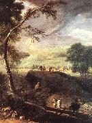 RICCI, Marco Landscape with River and Figures (detail) Sweden oil painting reproduction